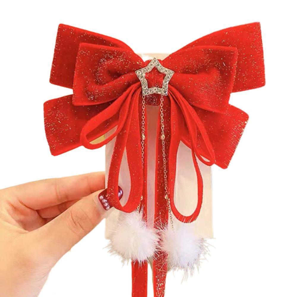 Headwear Pompoms Hanfu Headdress Bow Hairpin Hair Accessories Baby Wig Barrette Children Hair Clip