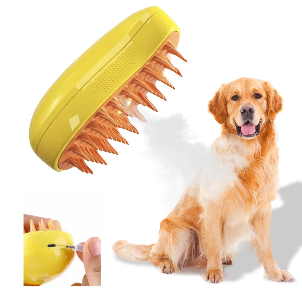 3 в 1 Паровая щетка для кошек Электрическая распыляющая щетка для кошек Антистатическая паровая расческа для кошек и собак для массажа питомцев Зарядка от USB для спутанной шерсти