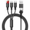 PD Two-Drag-Three Braided USB Type-C Multi-Function Car Charging Cable