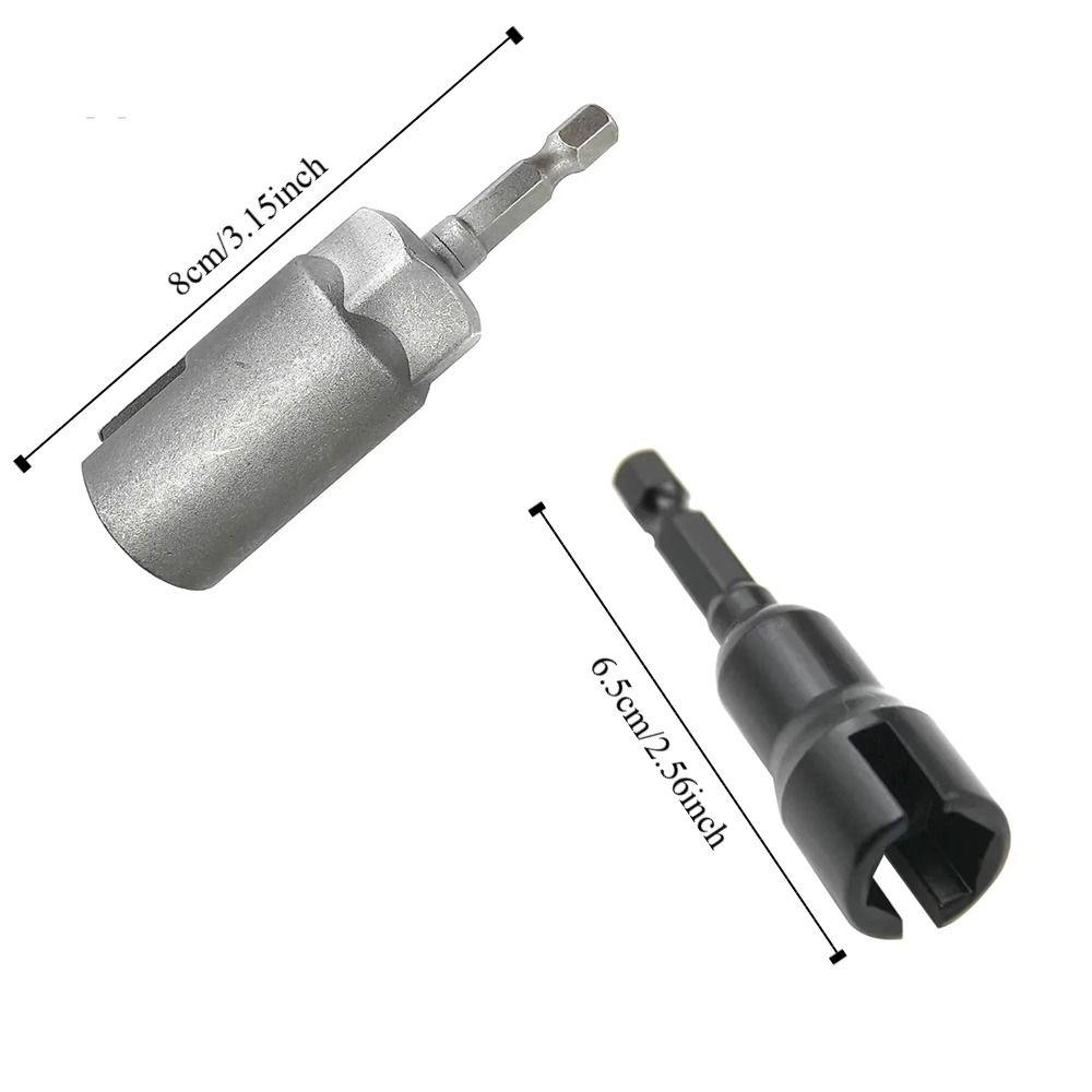 1/4'' Size Hexagon Shank Wing Socket 65mm Length 12mm Slotted Butterfly Socket Long Power Wing Hex Shank Slotted Socket