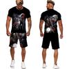 Personality Skull 3D Print Summer Men's Tees/Shorts/Sets Vintage Gothic Punk Outfit Hip Hop Casual Male Streetwear Clothing Suit