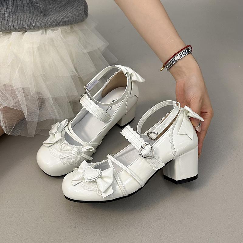 Модные женские туфли Мэри Джейн Свадебная вечеринка Бант Косплей Высокие каблуки Обувь Лолиты Новый стиль Лолиты Модная и универсальная женская обувь