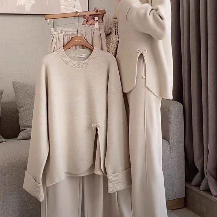 Стильный вязаный комплект и брюки-клеш большого размера для женщин - Осень/Зима 2025