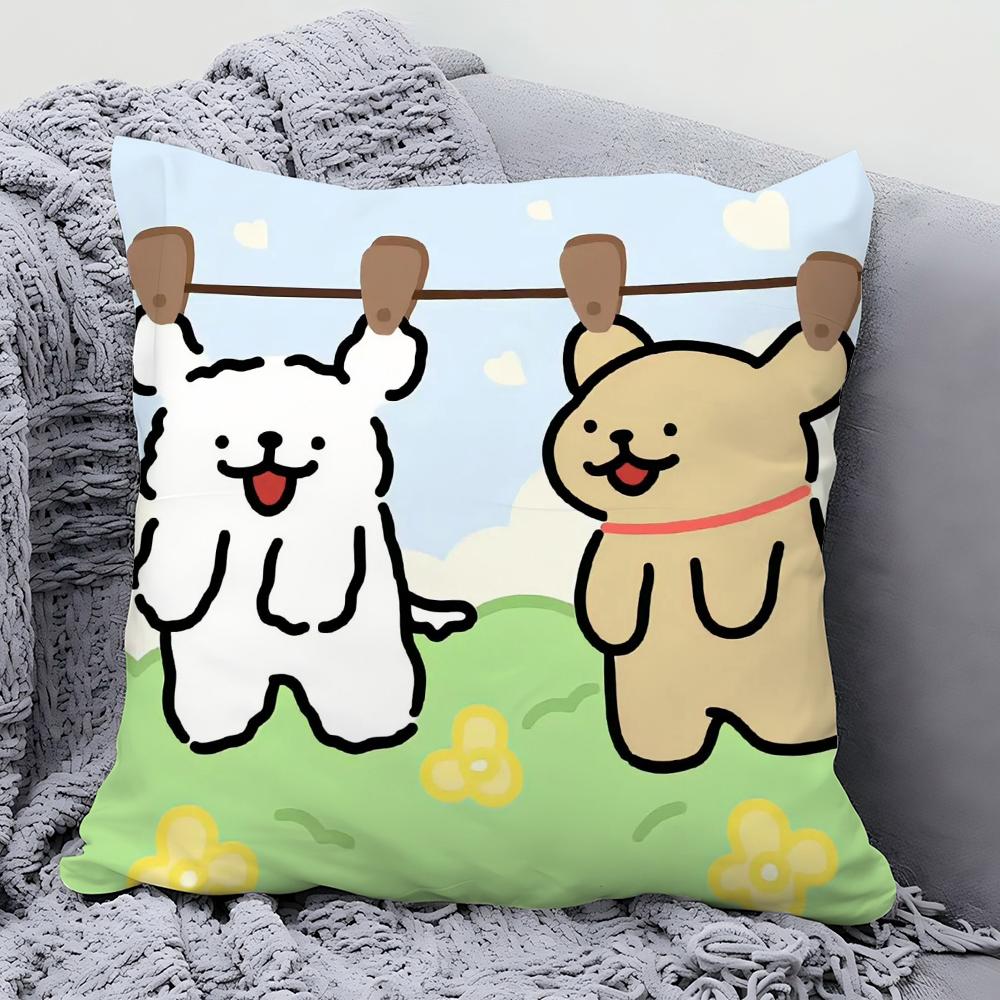 1pc M-Maltese Animation Pillow Case Square Pillow Bedroom Sofa Leisure Comfort Cushion Car Living Room Home Decoration 40X40
