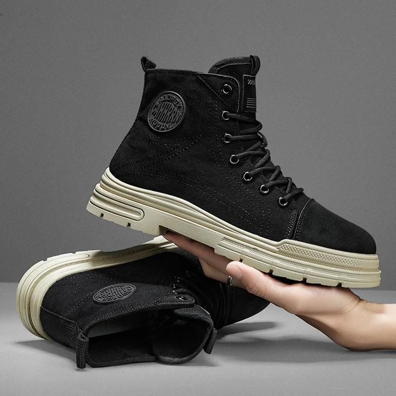 CYYTL Мужские ботинки Повседневная парусиновая обувь Зимняя дизайнерская роскошная обувь на платформе для мотоциклов Челси Тактическая ковбойская боевая обувь для работы и пешего туризма