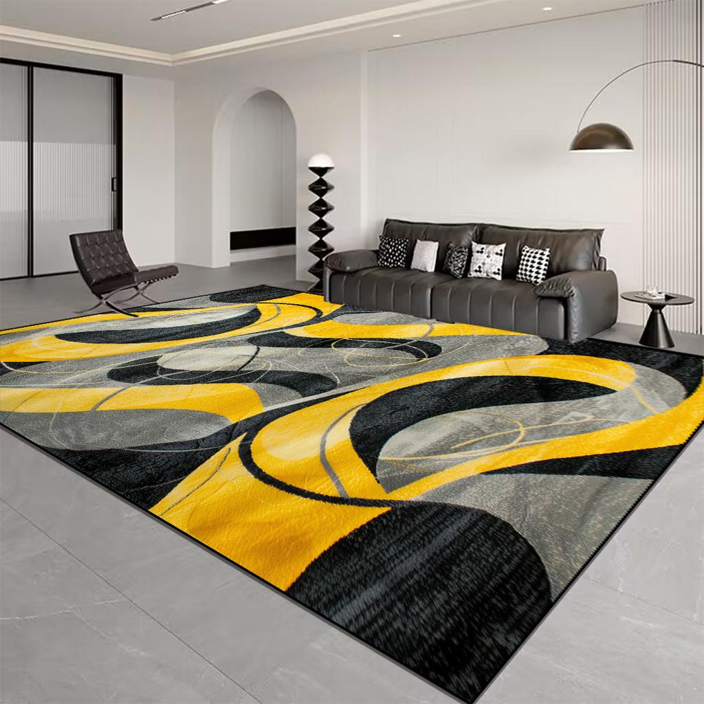 Скандинавский ковер в полоску класса люкс для декора гостиной, мягкие ковры, легко чистящиеся, для спальни, большой площади, оранжево-коричневый коврик для пола