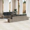 VidaXL 9-Piece Garden Sofa Set with Grey Cushions In Poly Rattan 3349145