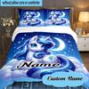 Custom Name 3PCS Mythic Unicorn Dreams Bedding Set Including 1pc Duvet Cover And 2pcs Pillowcases for Bedroom, Dormitory Gift Home Decor