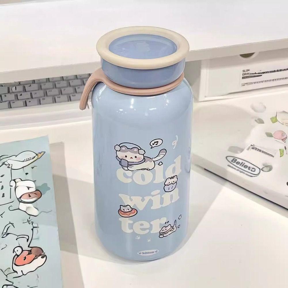 Large Capacity Cute Cat Thermos Cup Stainless Steel Cute Cat Thermos Bottle Children