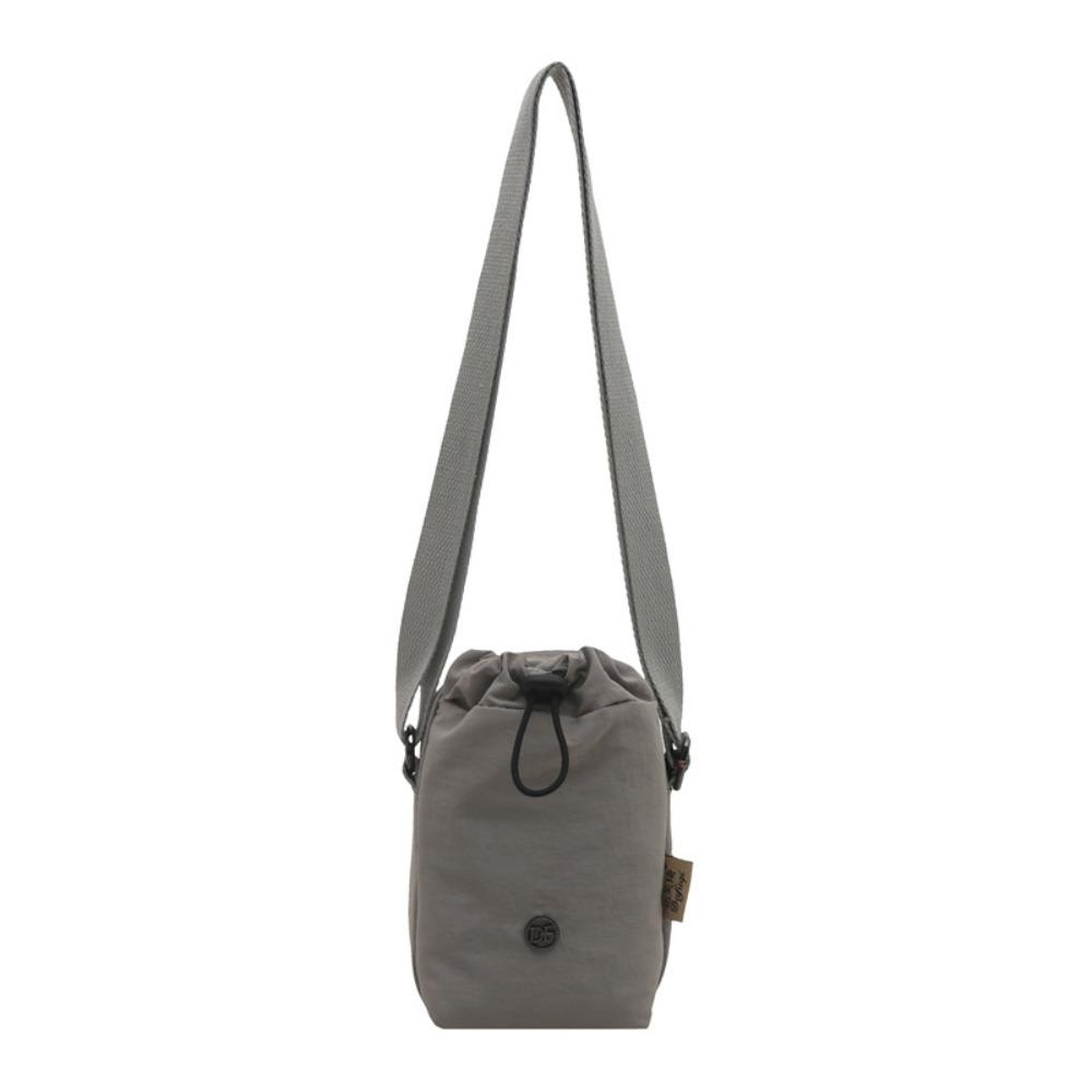 Multifunctional Mini Nylon Crossbody Bag Zipper Water Bottle Bag Drawstring Small Square Bag Daily
