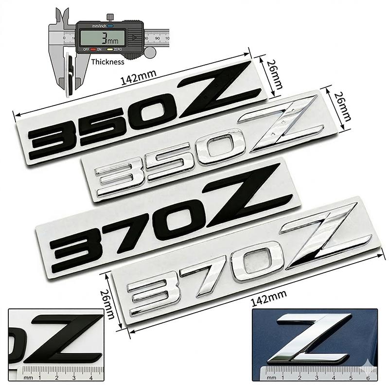 3D Black Chrome 350Z 370Z Emblem Rear Trunk Badge Letter Logo Sticker For Nissan Fairlady Car Styling Accessories Replacement