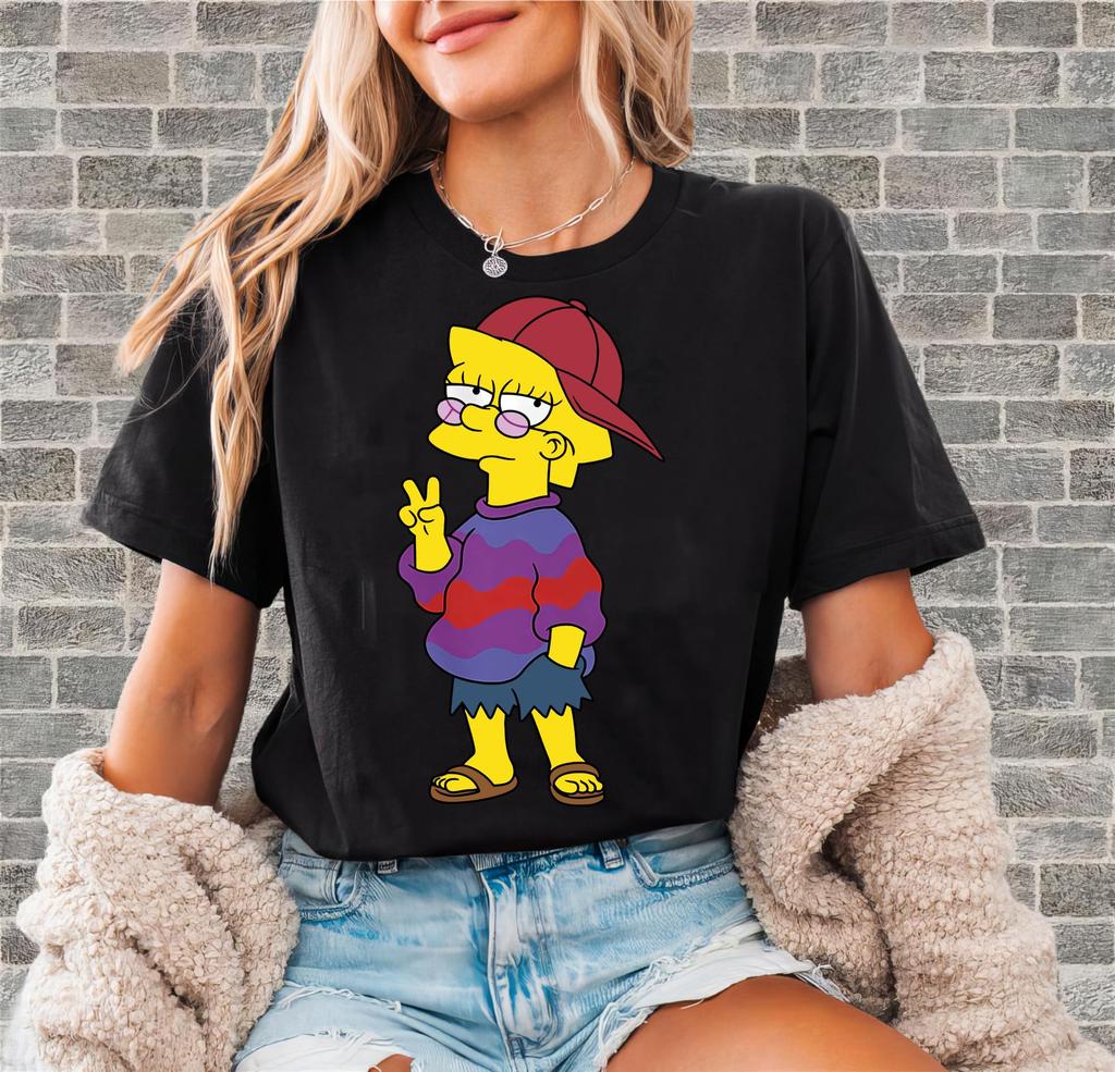 Womens The Simpsons Maggie Simpson Cartoon Tshirt Cotton Short Sleeve Unisex Oversized Loose Casual Stylish and Casual