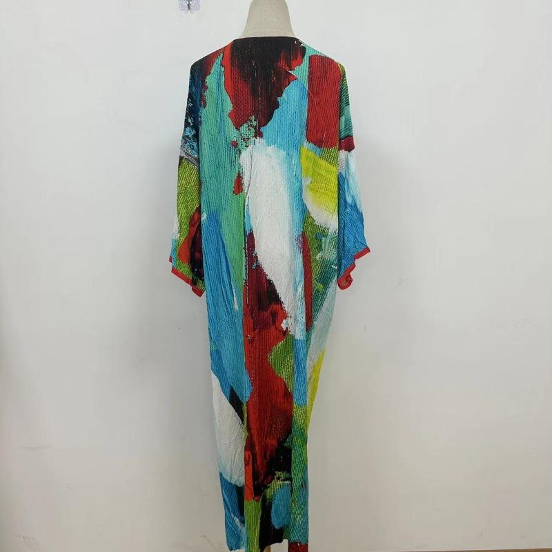 Plus Size Women's Print Beach Holiday Long Cardigan Bikini with Swimsuit Cover Up