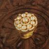 Gold Plated 925 Sterling Silver Kundan Polki Ring