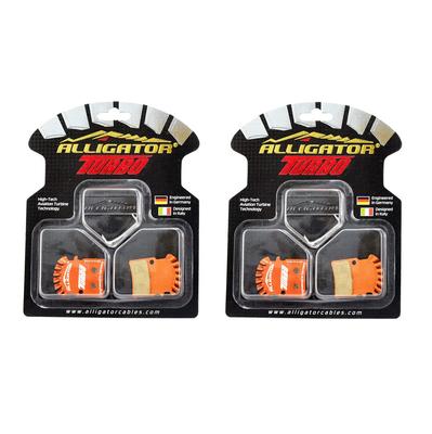 Тормозные колодки дисковые Alligator Turbo для горного велосипеда MTB для Shimano 2 AR2428 XTR/XT/DEORE, упаковка,