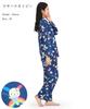 Usahana Shirt Powder Long Long Top and Bottom Room Loungewear [SAZAC] Pajamas, Stretch, Women's, Sleeves, Pants, Set, Wear, (Navy/M/SAN1914)