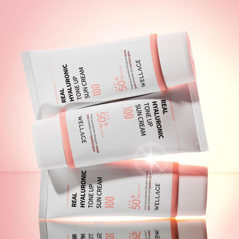 WELLAGE Настоящий гиалуроновый тонизирующий солнцезащитный крем 50 мл