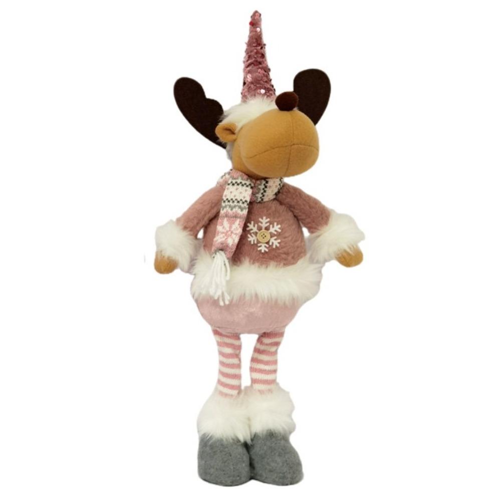 Pink Christmas Standing Retractable Doll Elk Merry Christmas Decoration Party Favors