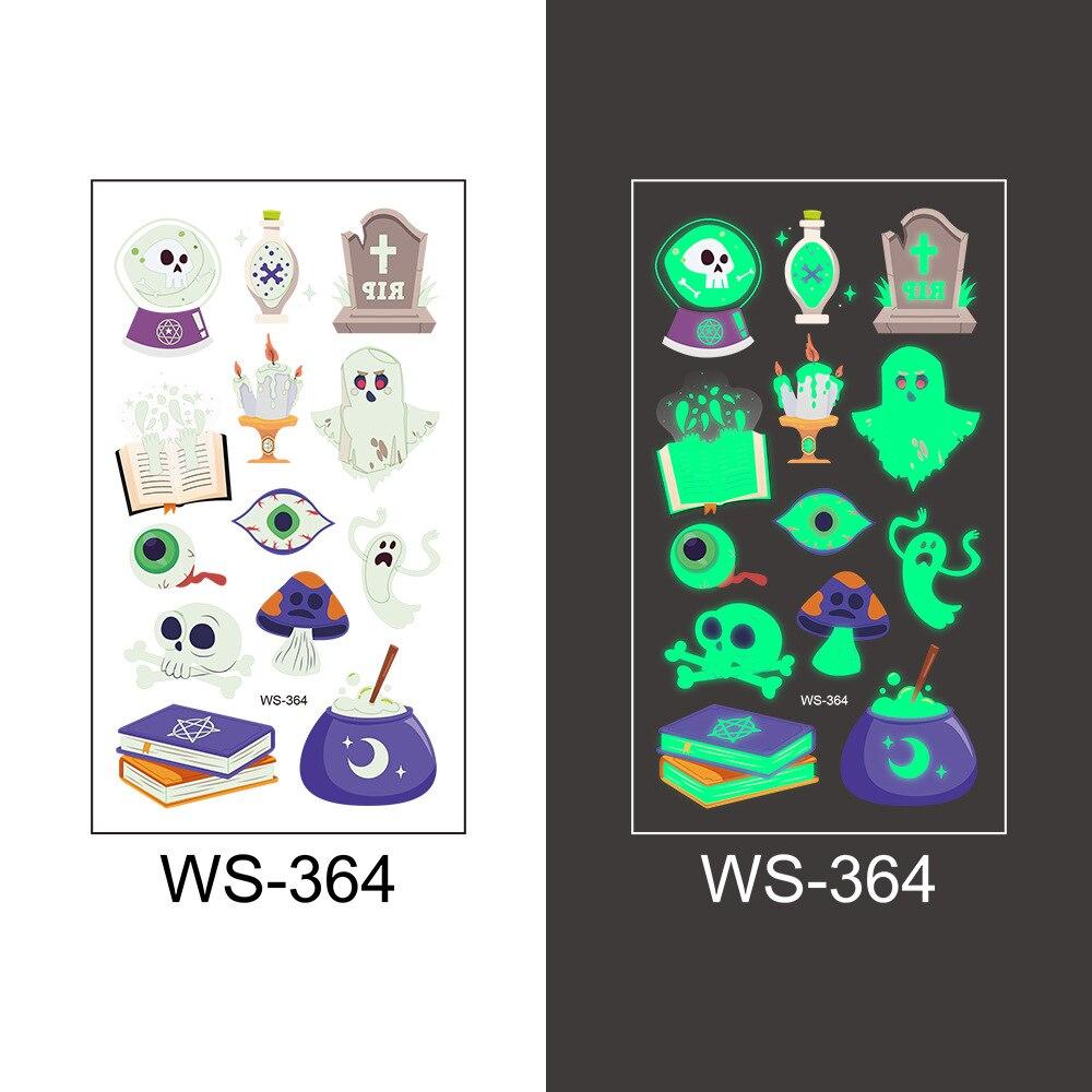 1 шт. светящаяся татуировка призрак тату поддельная татуировка светящаяся в темноте водонепроницаемая временная татуировка наклейки для вечеринки на Хэллоуин для детей