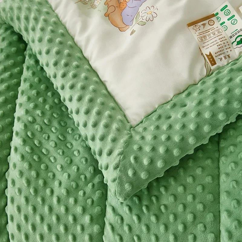 2023 New Doudou Rong Quilt Winter Thickened Children's Dormitory Single Double Quilt Core Double Sided Dual Use Winter Quilt