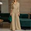 Women Long Sleeve Blouse and Pants Casual Two Piece Suit Sets