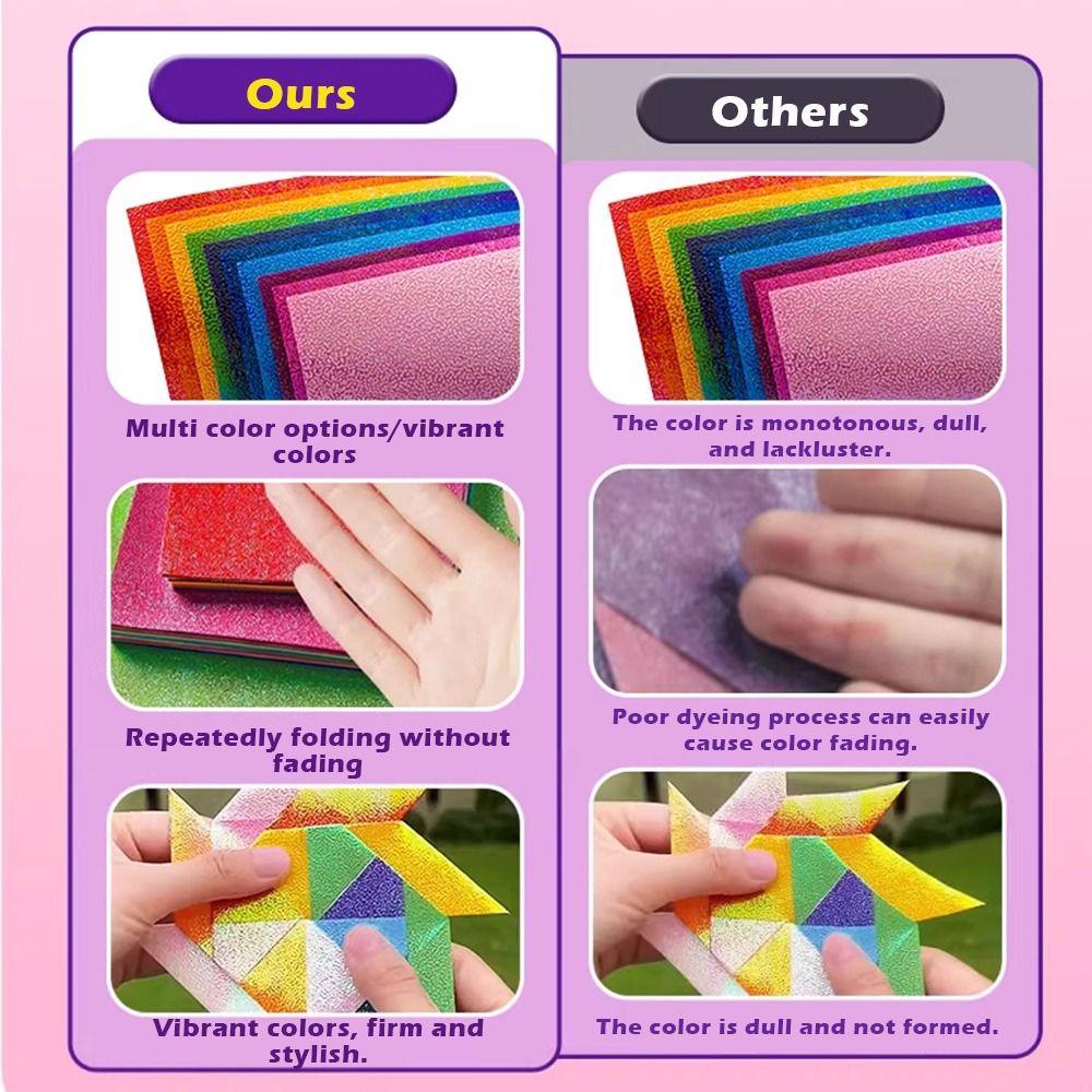 50 шт. Простая Лазерная Жемчужная Оригами Бумага Квадратная Блестящая Ручная Работа Поделки Бумага Птица Удачи Оригами