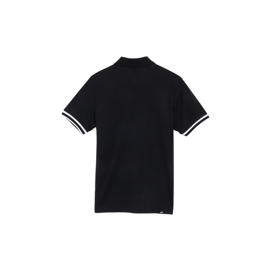 Puma Футболка-поло с логотипом команды и буквенным принтом, цветные блоки, дышащая, повседневная, спортивная, с коротким рукавом, мужская, черная 685574-01