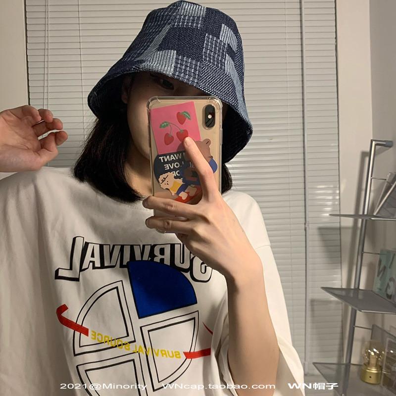 Allseason Denim Youthful Bucket Hat Womens Trendy Street Style Cap Sunshade
