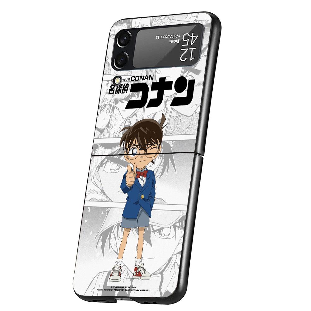 Аниме Чехол Conan для телефона Samsung Galaxy Z Flip 7 6 5 4 3 5G Flip7 Flip6 Flip5 Flip4 Flip3 Черный Fundas Shell Galaxy Z Fl