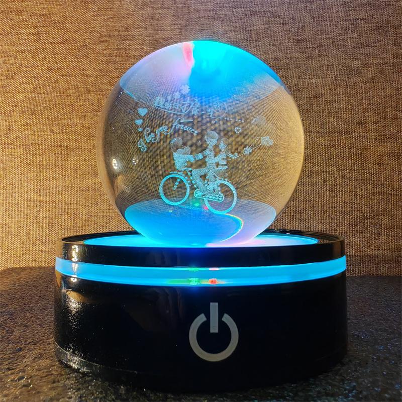 Солнечная система 3d хрустальный шар Хрустальный глобус Лазерная резка Хрустальный шар с шаровой подставкой Декоративные сферы планет Галактика Подарок на день рождения Украшения