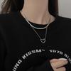 Двухслойное полое ожерелье Love, многослойная нейтральная цепочка на ключицу, простая и универсальная цепочка на шею