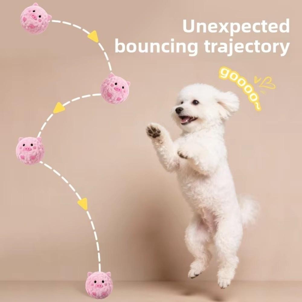 Bouncy Design Squeaky Ball Toy Animal Design Chew Resistant Toy Portable Plush Dog Toy Indoor Play
