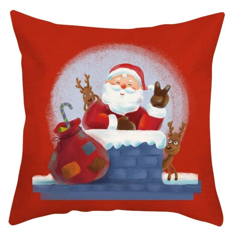 Наволочки с рождественской тематикой Аксессуары для автомобиля Офис Санта-Клаус Гостиная Диван Домашние наволочки