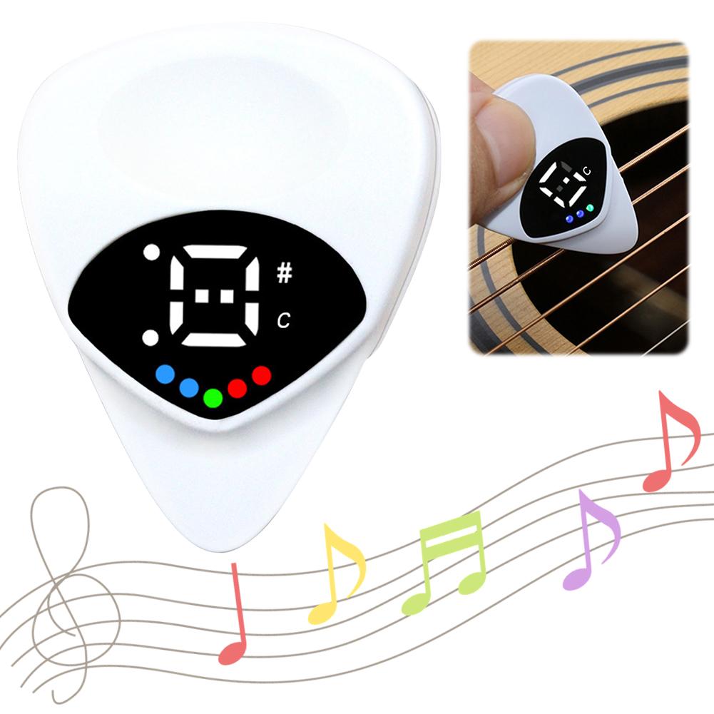 2 in 1 Guitar Picks Tuner Digital Electronic Tuner for Acoustic Electric Guitar Bass and Mandolin