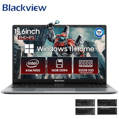 Blackview Ноутбук AceBook 6-го поколения Intel N150 15,6 дюйма 16 ГБ+256/512 ГБ