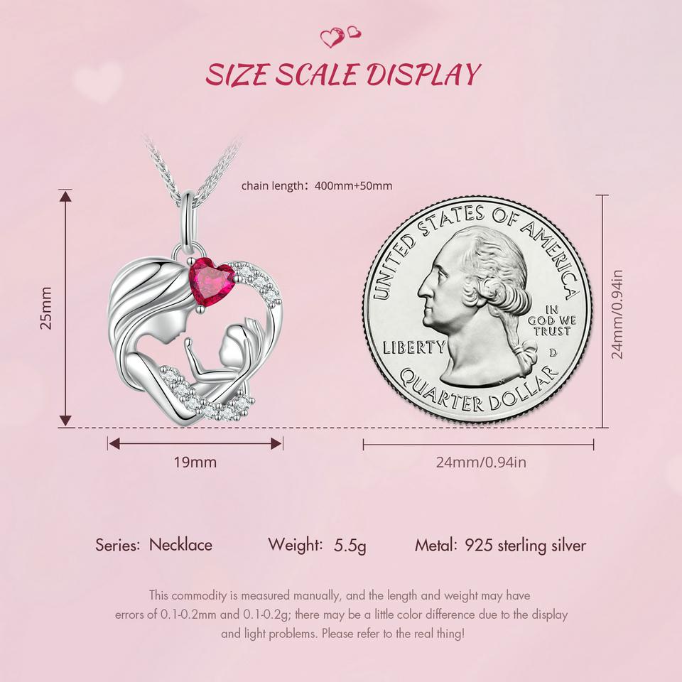 Bamoer Ожерелье с подвеской из стерлингового серебра 925 пробы для матери и ребенка для женщин, ювелирные изделия на день рождения, подарок на день матери