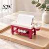 Miniature Spa Furniture Mini Massage Table Business Card Holder, Creative Organizer with U-shaped Headrest Clinic Reception Decor And Towel,