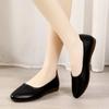 2025 Spring and Summer New Soft-soled Work Shoes Women's Black Flats Professional Flight Attendant Women's Single Shoes Comfortable Work Leather Shoes