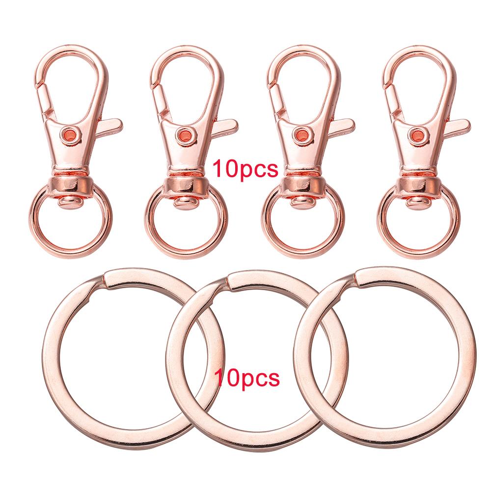 10/20 шт., набор поворотных застежек, карабины для ремешков с кольцами для брелоков, крючки для ключей для DIY, принадлежности для ожерелья, браслета, цепочки