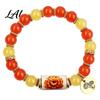 Non-fading Bracelet Handmade Birth Flower Charm Bracelet 12 Month Floral Birthstone Beaded Rust-proof Inspirational Stretch Jewelry Meaningful