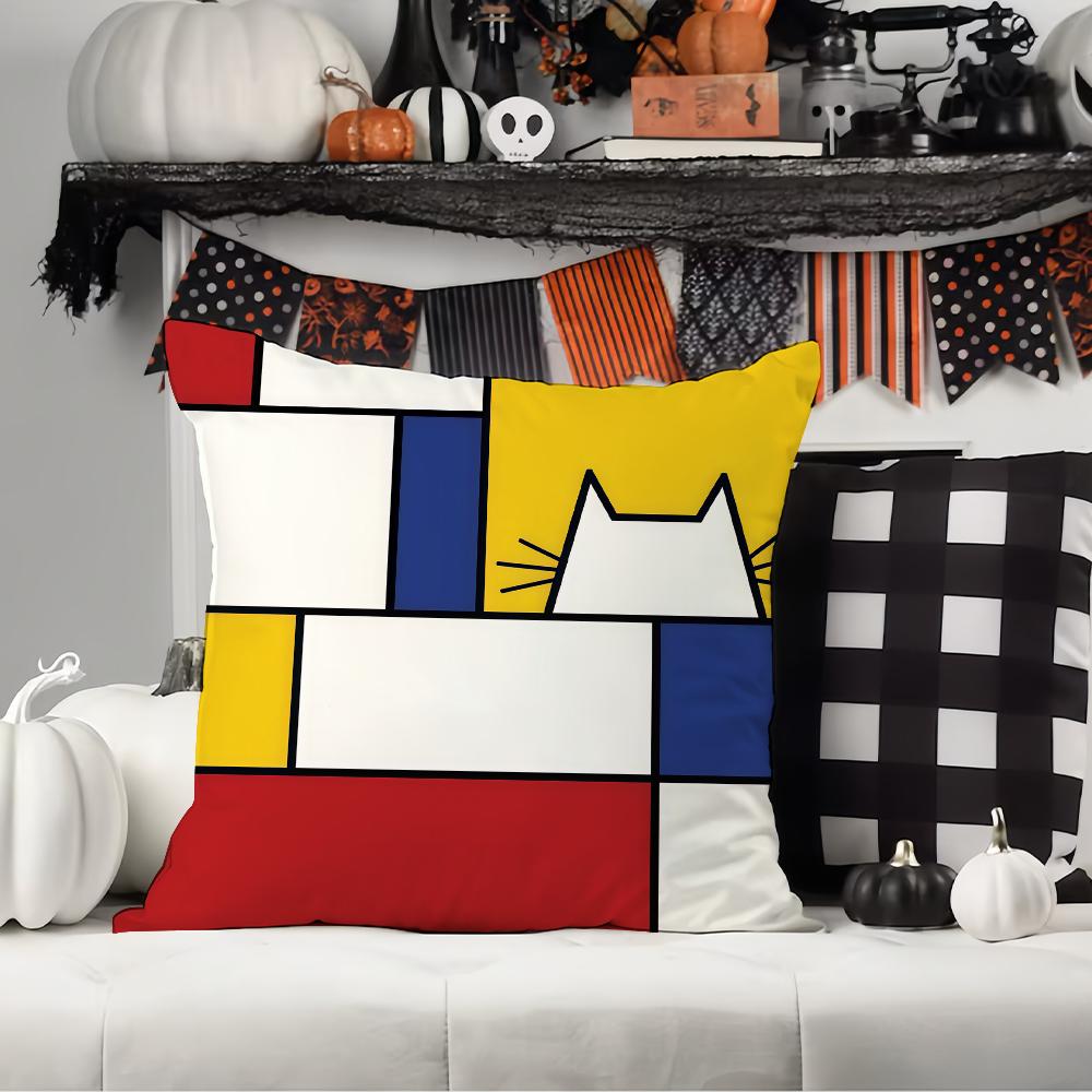 Fashion Print Piet Mondrian Pillow Case Office Cushions Suitable For Sofa Car Bedroom Decorative Cushion Cover