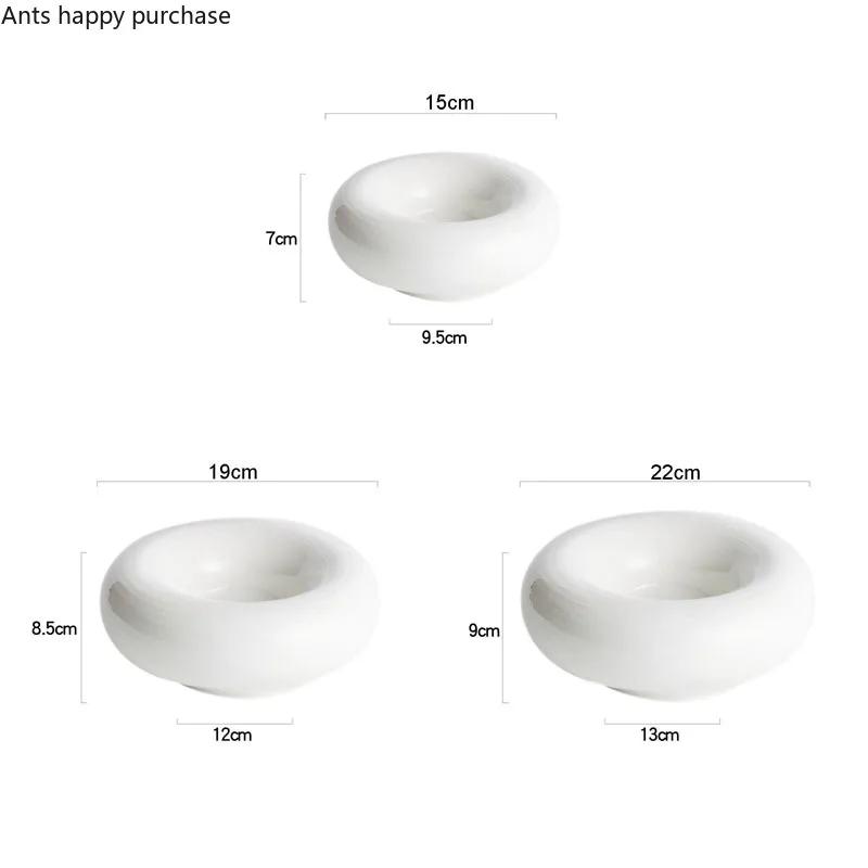 Креативная белая керамическая посуда Салатница Десертница Тарелка для закусок Домашнее украшение стола Тарелка для торта Кухонная утварь Фарфор