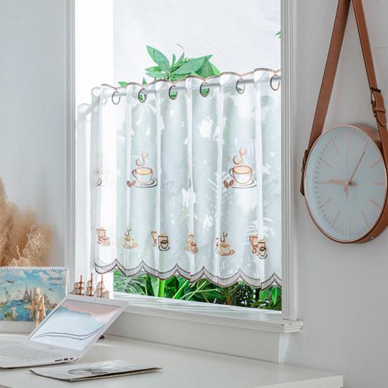 Короткие шторы Yousheng, устойчивые к разрывам, с сильным светофильтром, быстросохнущие, с эффектом драпировки, с тонкой вышивкой, оконная марля, аксессуар для спальни