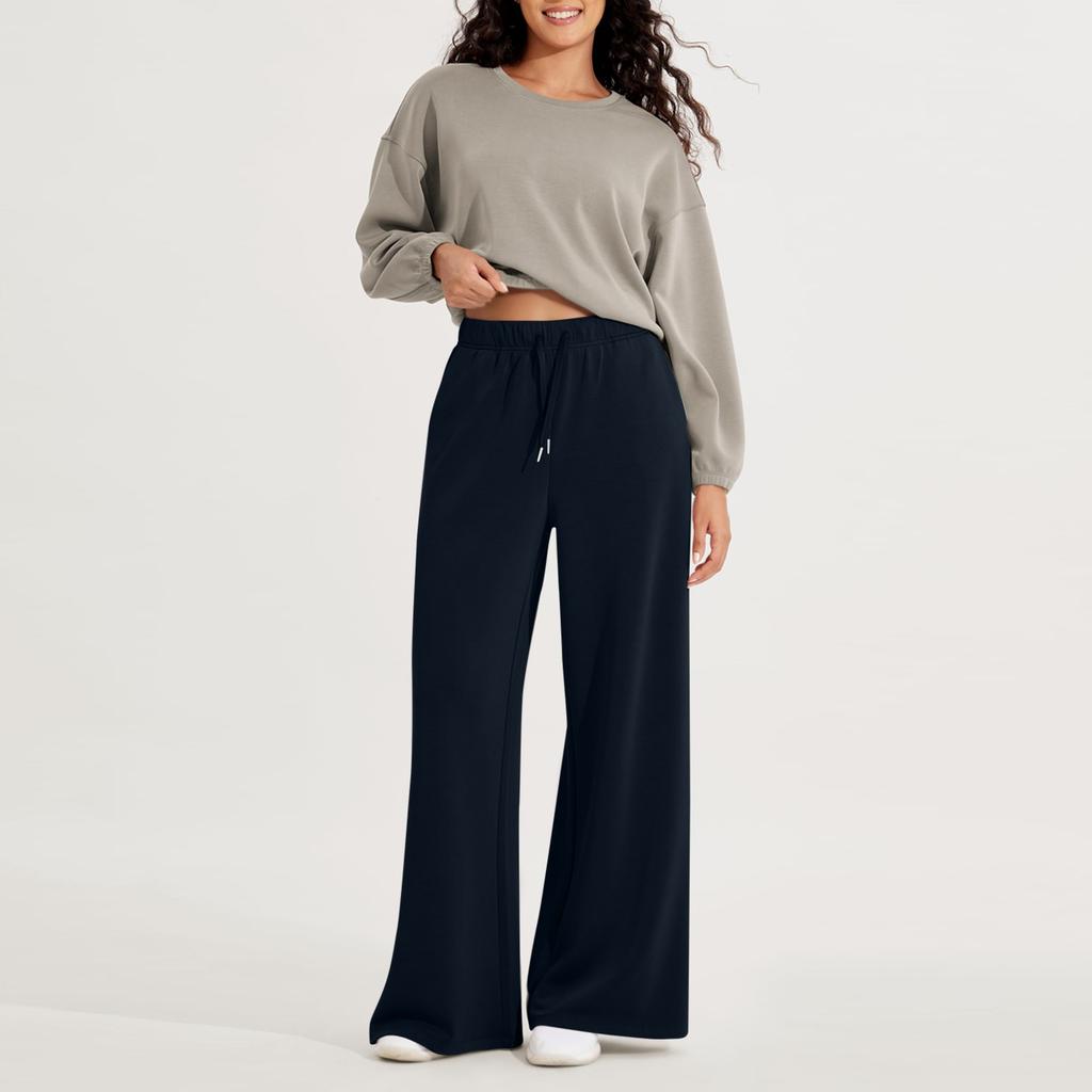 Женские мягкие очень широкие брюки с карманами, завязывающиеся на шнурок, с высокой талией, повседневные брюки