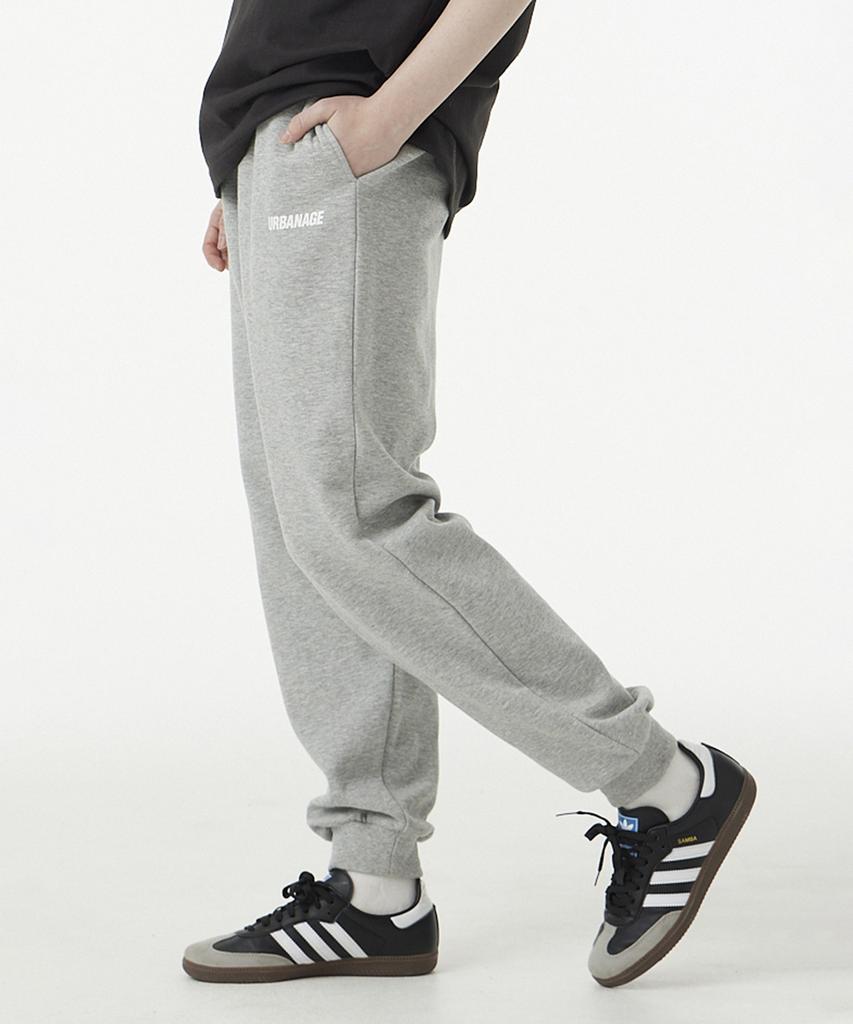 URBANAGE [Non-Fleece Or Fleece-Lined] Basic Jogger Training Pants_Melange Grey