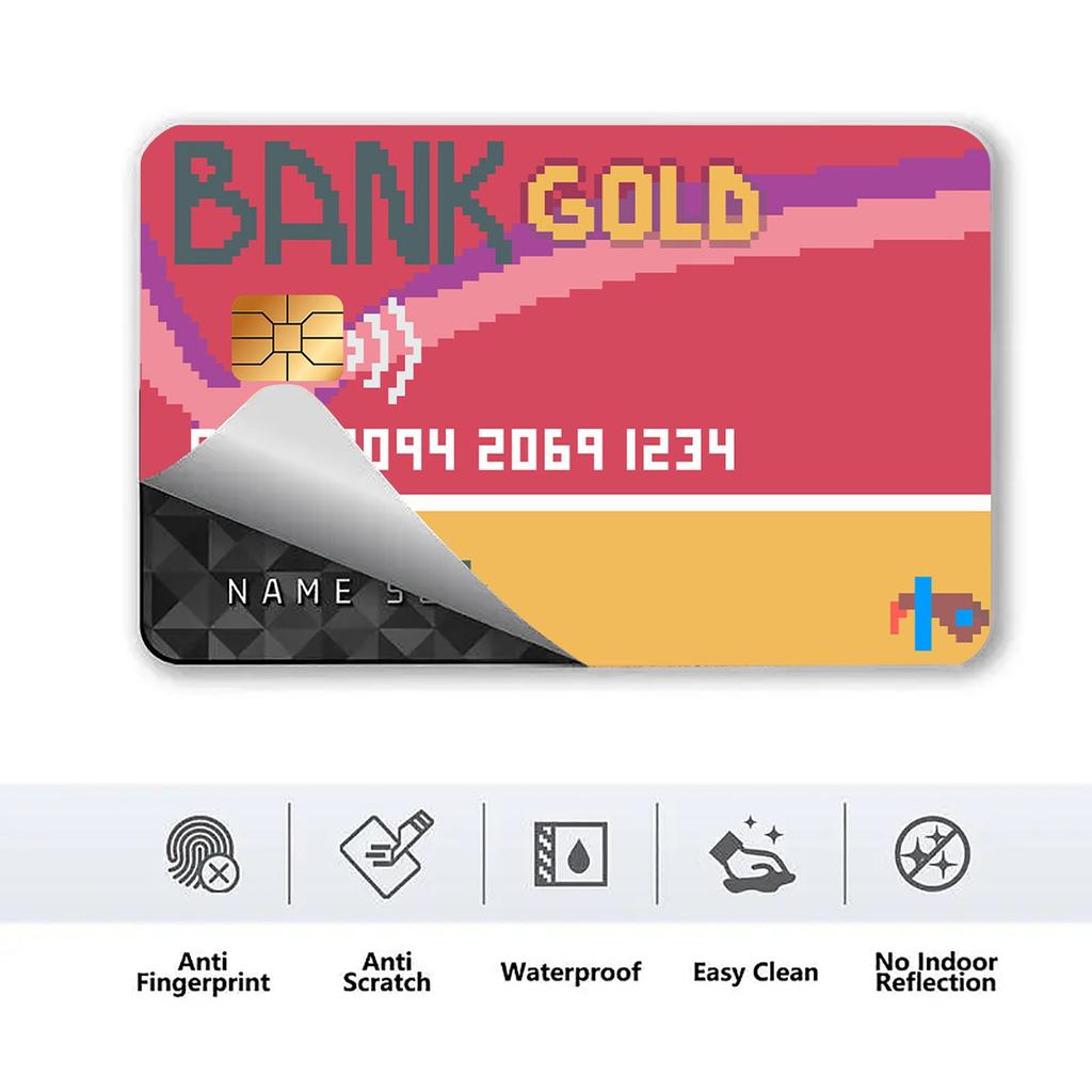4шт. Виниловые наклейки для кредитных карт, дебетовая карта, транспортная карта, персонализированная банковская карта, защита от царапин и скольжения