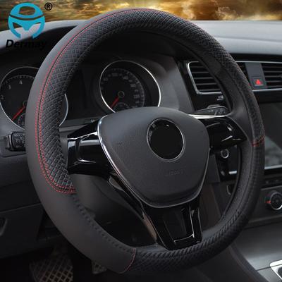 Универсальная автомобильная оплетка на руль, высококачественная кожаная противоскользящая 8 цветов, автомобильный чехол на руль, автомобильный Стайлинг, авто