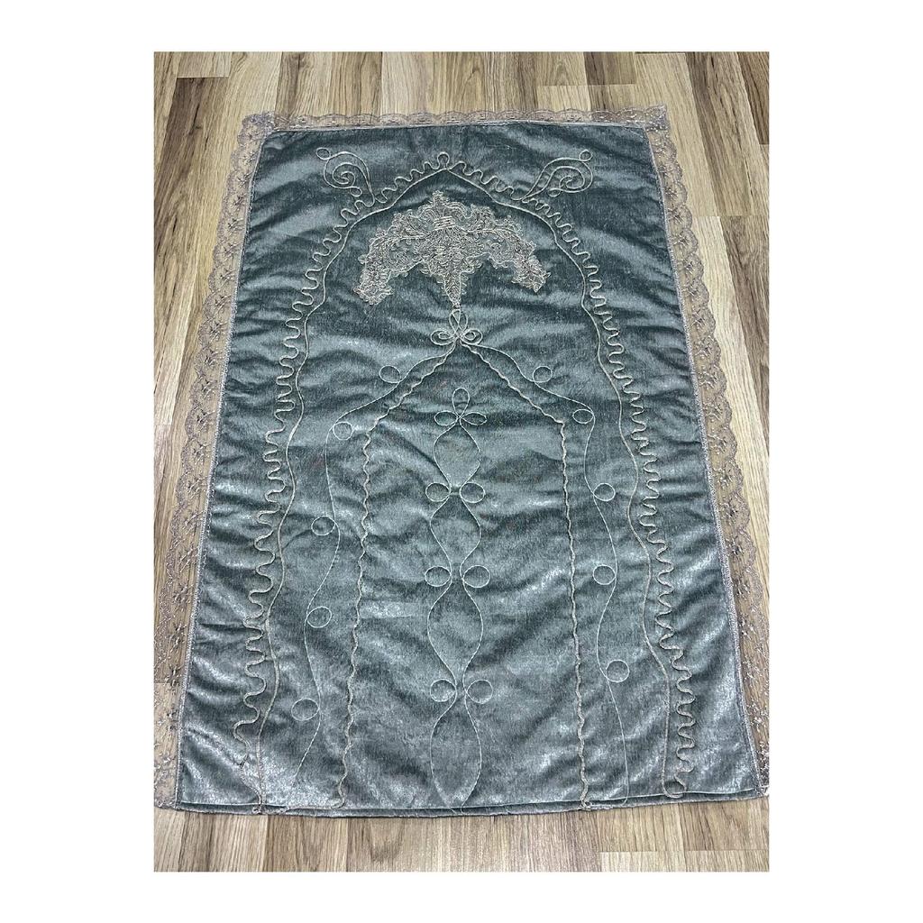 3 Pcs French Laced Embroidered Velvet Dowry Bridal Set Prayer Mat