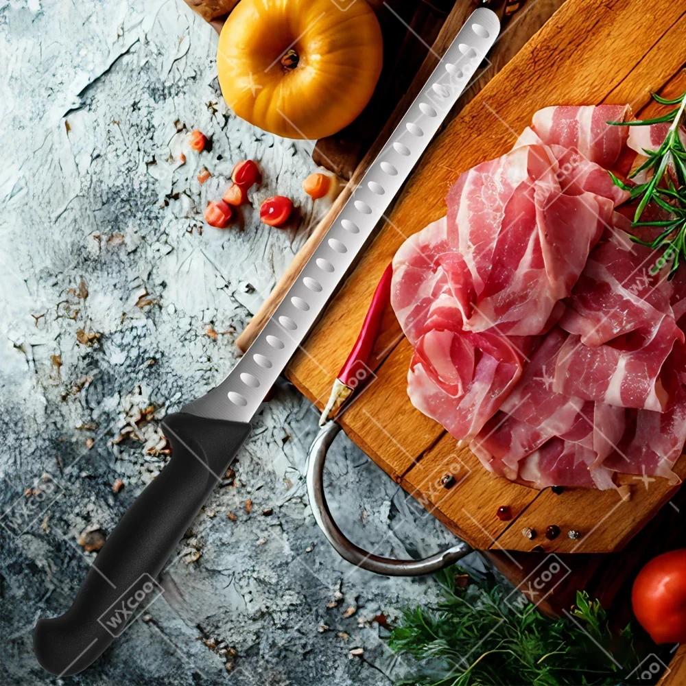 WXCOO Hand Forged Ham Knife Meat Slicing Stainless Steel Brisket Carving Knife Versatile Knife for Cooking Roasts Household