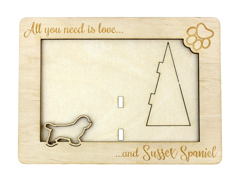 Sussex Spaniel – Photo frame, engraved wooden frame | Art-Dog